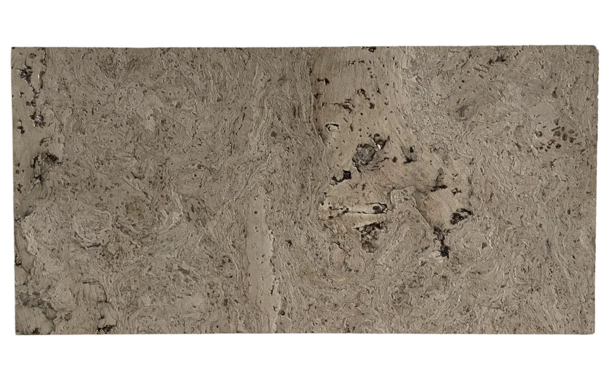 Wave Cream cork wall tile, 600 × 300 mm, flowing cream and natural cork decorative surface