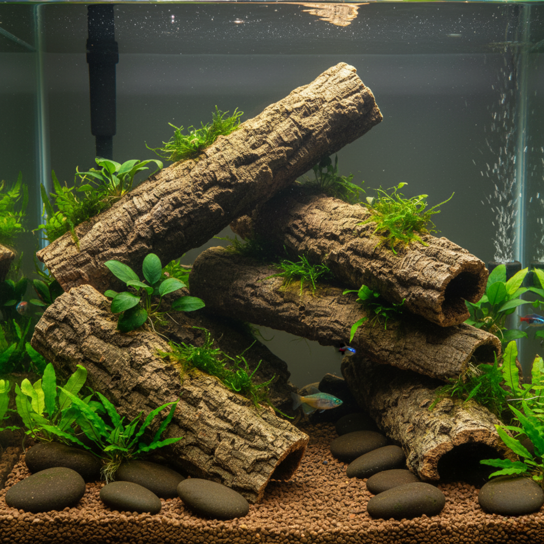 Virgin cork bark pieces for bioactive terrariums and reptile habitats