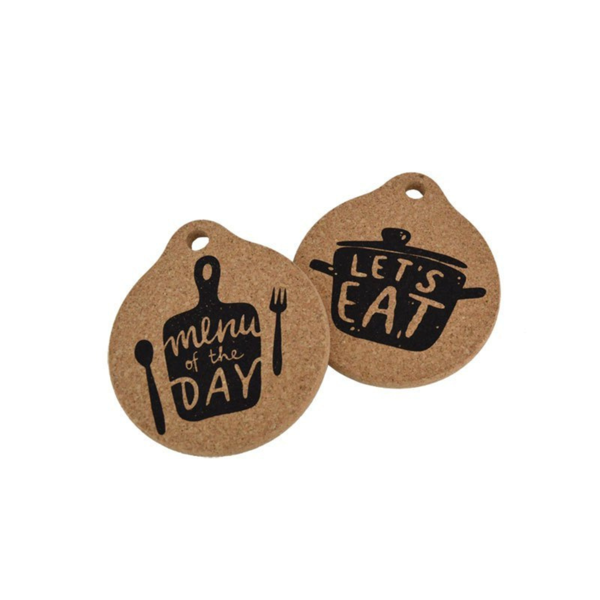 Cork Cutting Board Hot Pad Set of 2 — Kitchen Quotes Print - Portuguese cork product
