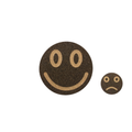 Cork Smiley Hot Pad | Dark Cork - Smile Black 1 pc/ 2 side face | Ø 200mm - Portuguese cork product