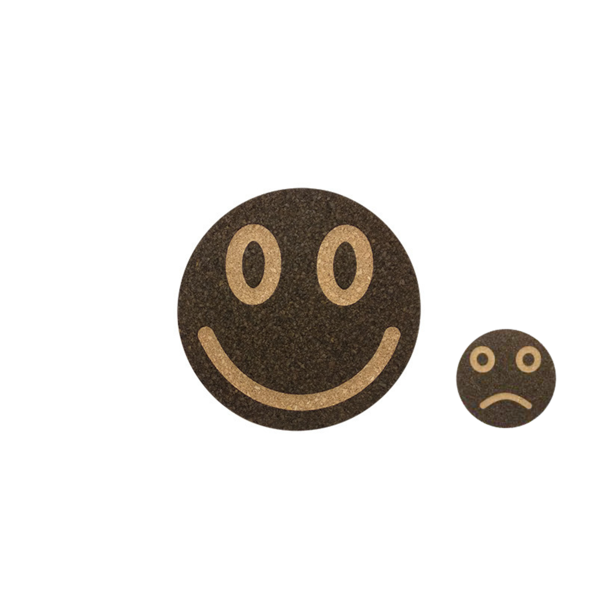 Cork Smiley Hot Pad | Dark Cork - Smile Black 1 pc/ 2 side face | Ø 200mm - Portuguese cork product