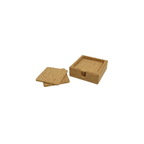 Cork Square Coaster Set with Holder — Natural - Portuguese cork product