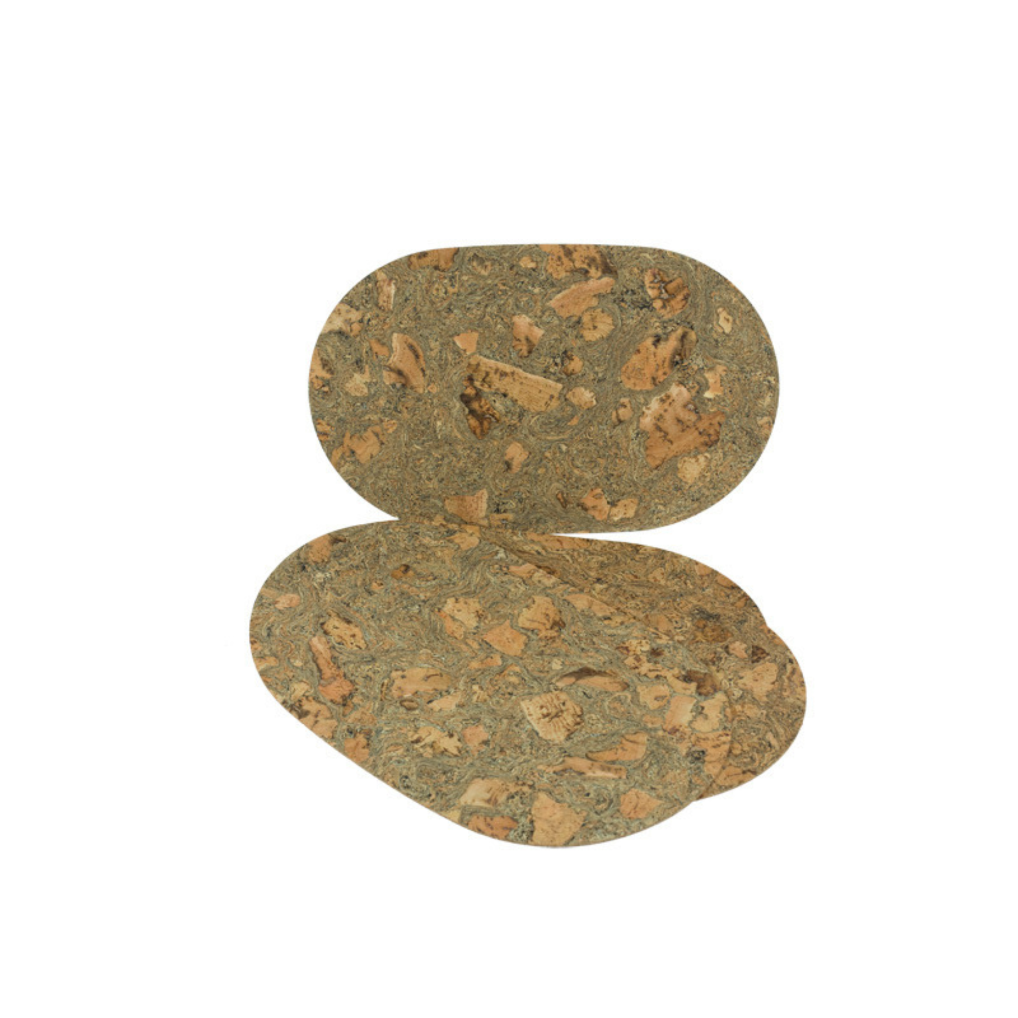 Cork Placemat Set of 4 — Oval Iceberg Grey - Portuguese cork product