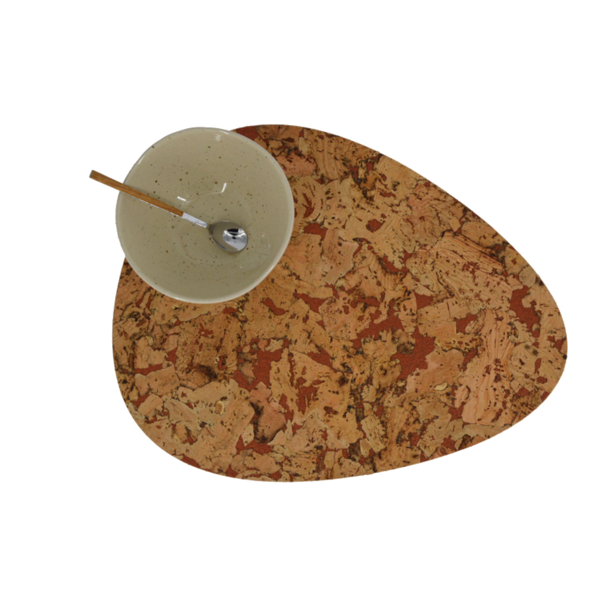 Cork Teardrop Placemat Set of 4 — Rustic Red - Standard — 420 × 310mm - Portuguese cork product