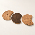 Moon Phase Cork Trivets set of 3 - two natural crescents and one dark crescent, 195 × 170 × 10 mm each
