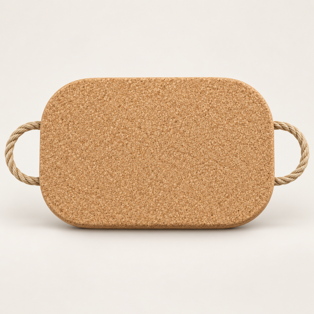 Thick Rectangular Cork Trivet with Rope 300 × 200 × 20 mm - hero