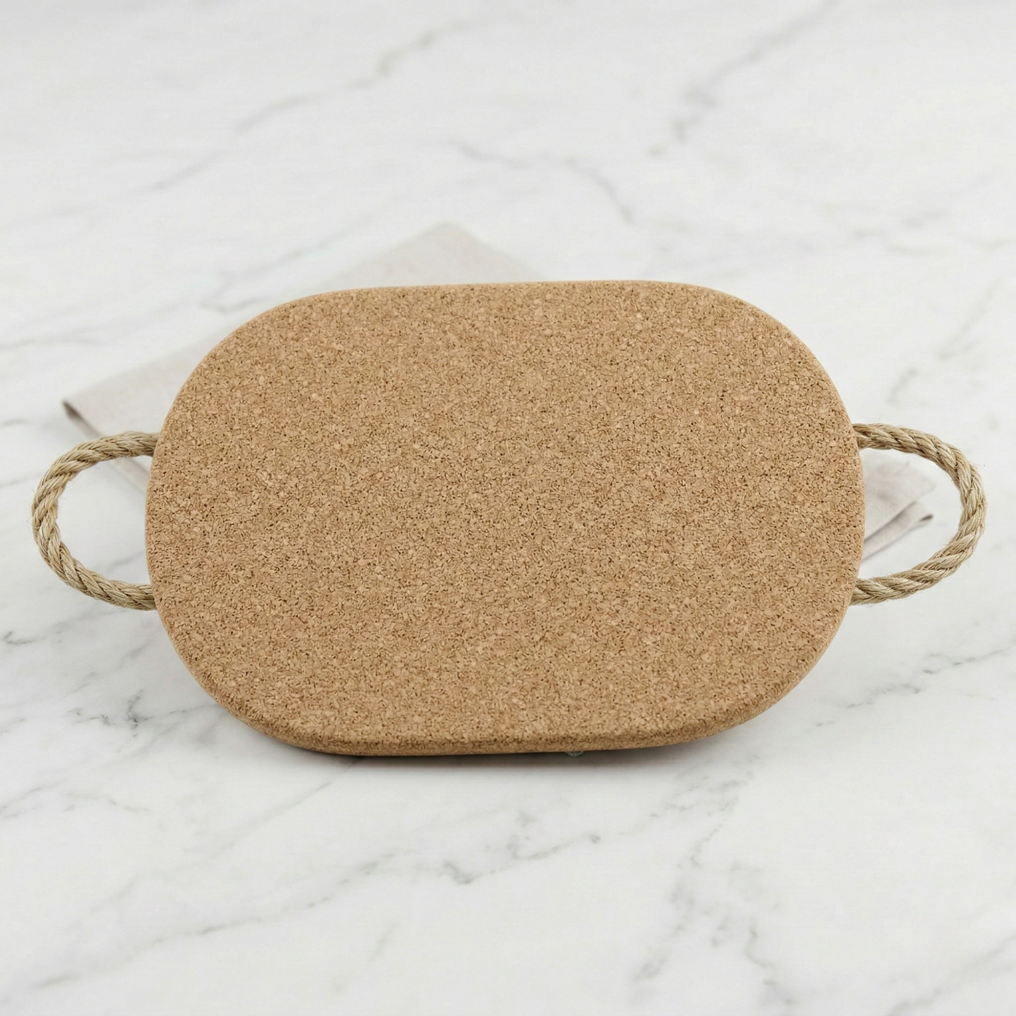 Natural Cork Rectangle Hot Pad — Thick 20mm with Handles - 200 × 300mm - Portuguese cork product