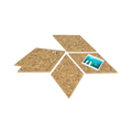 Cork Wall Tiles Diamond Dark | Set of 6 | Self-Adhesive - Portuguese cork product