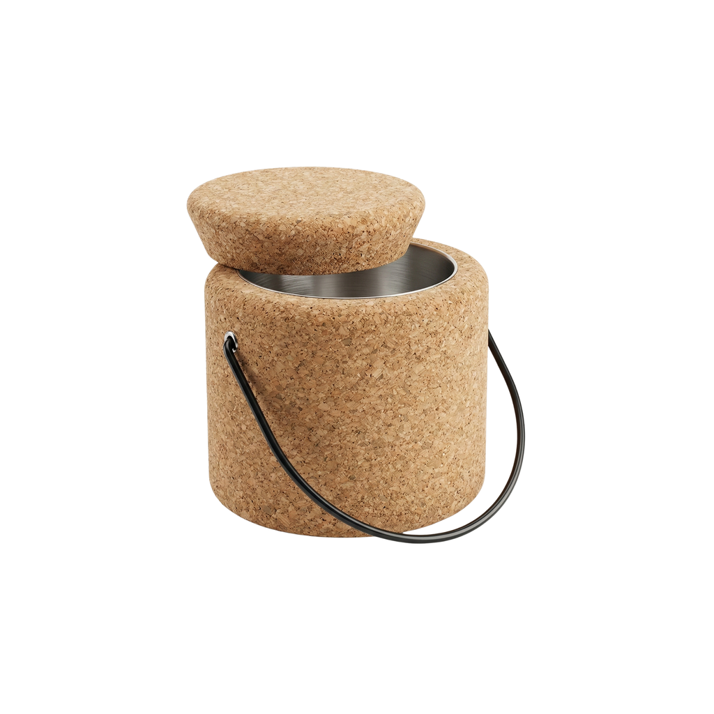 Cork Wine Cooler Round with Lid | Ø145mm x 145mm - Portuguese cork product