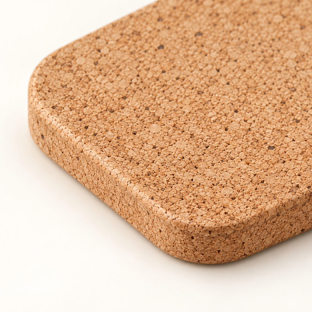 Rectangular Cork Trivet - close-up of natural cork texture and 9 mm edge
