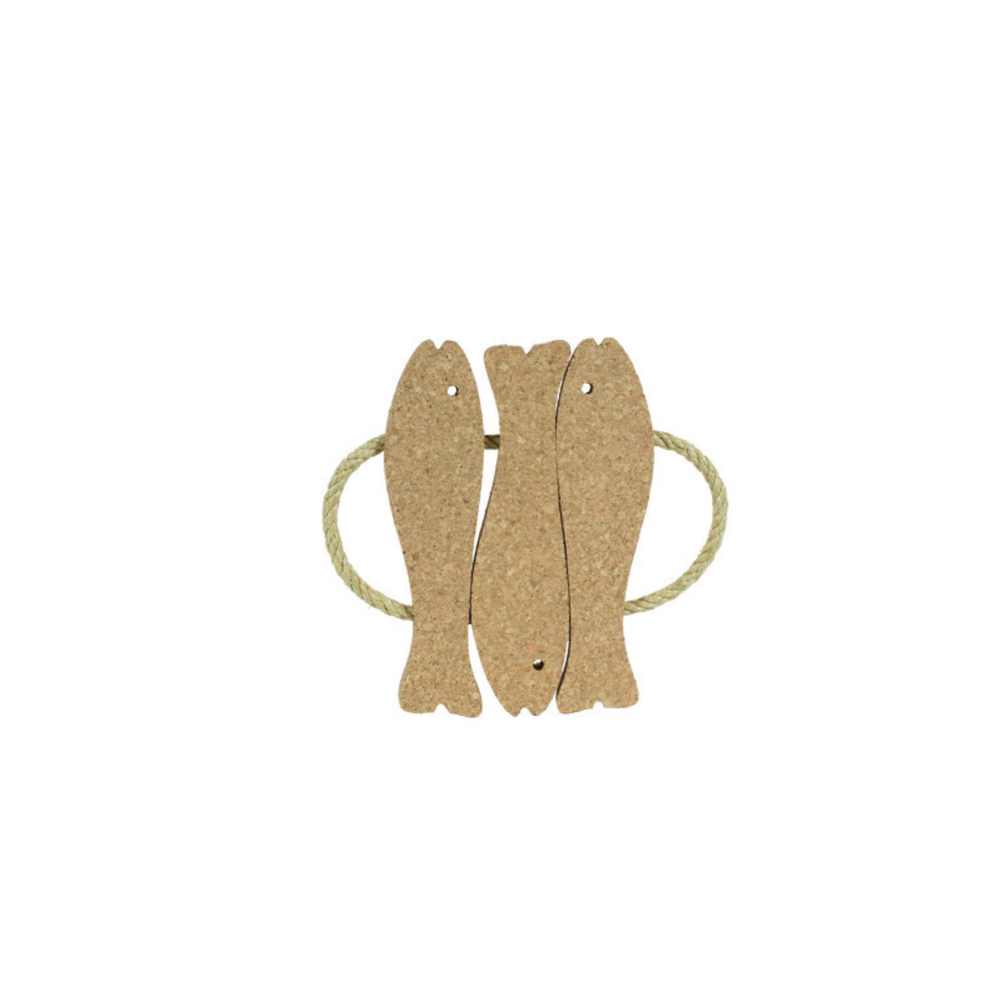 Cork Fish Hot Pad — Natural - 3 Fishes — 280 × 210mm - Portuguese cork product