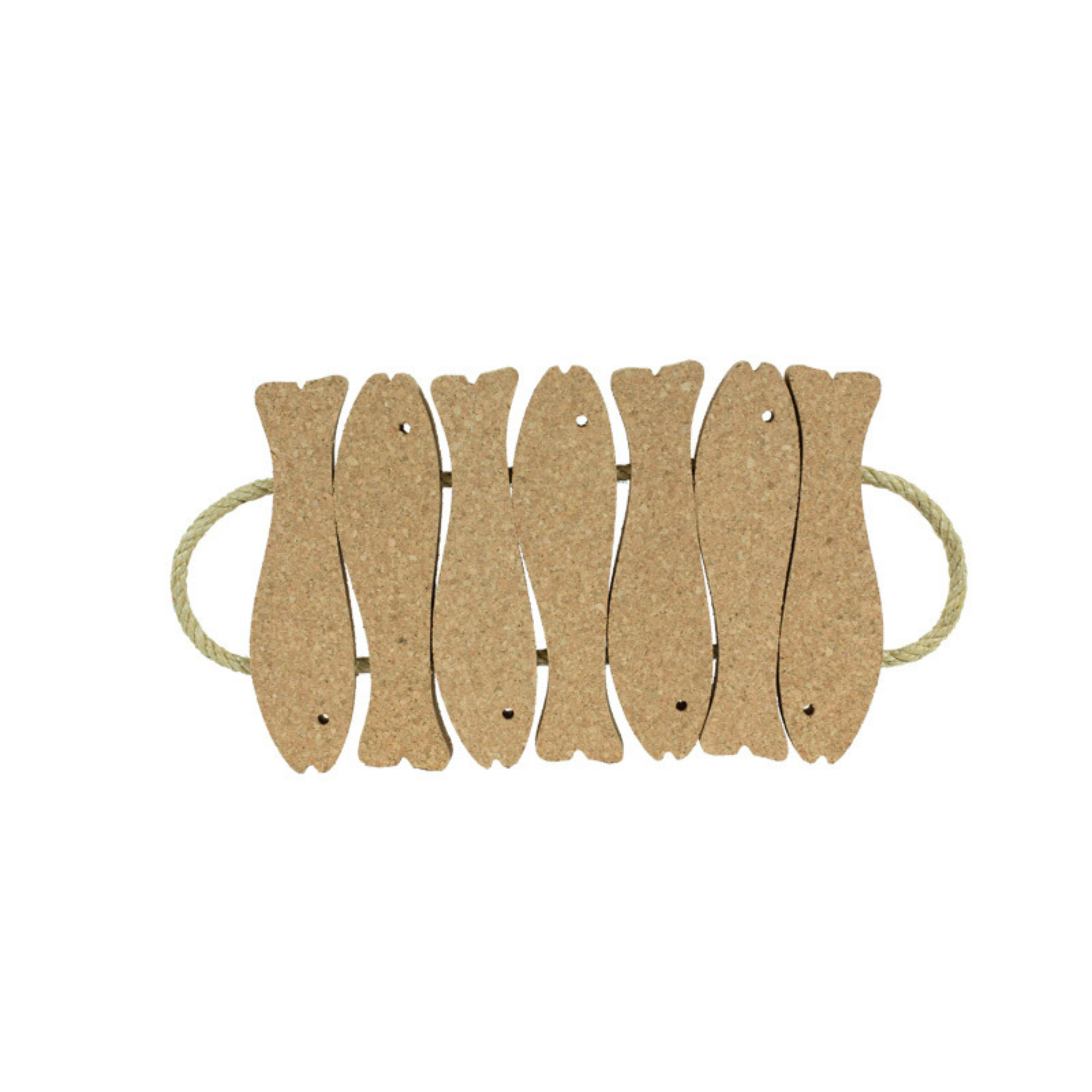 Cork Fish Hot Pad — Natural - 7 Fishes — 400 × 210mm - Portuguese cork product