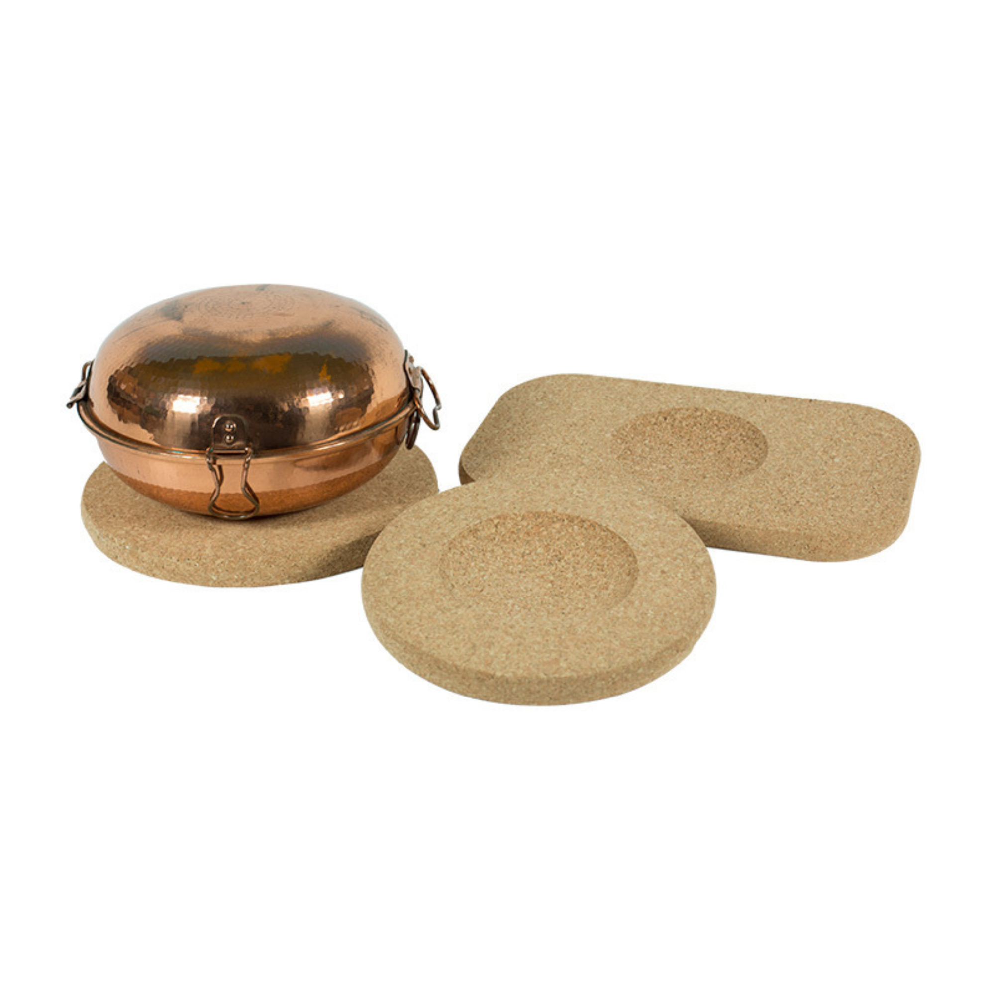 Cork Round Hot Pad with Groove — Dual Purpose Trivet - Ø 250mm - Portuguese cork product
