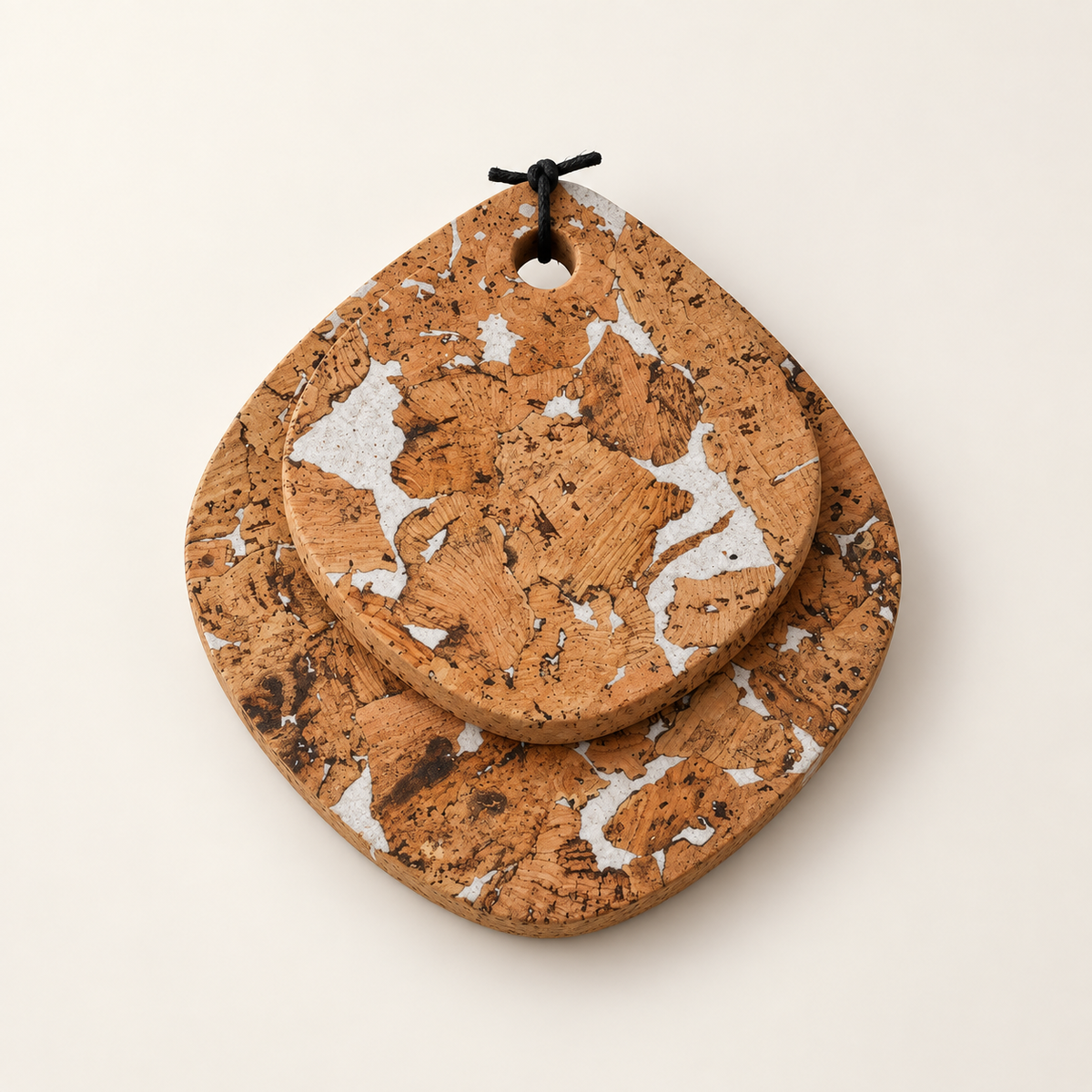 Drop Cork Trivet Set of 2 Fjord White - 150 mm and 200 mm, 15 mm thick