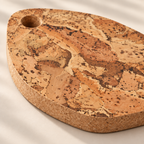 Tear-Shaped Angola Cork Trivet - close-up of cork pattern and 15 mm edge