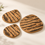 Tear-Shaped Cork Trivet Set of 3 Tiger - three graduated sizes, 15 mm