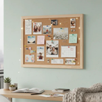 Natural cork memo board with wood frame by CorkMart