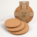 Round cork trivet set of 3 — 14, 18 and 22 cm, 9 mm thick