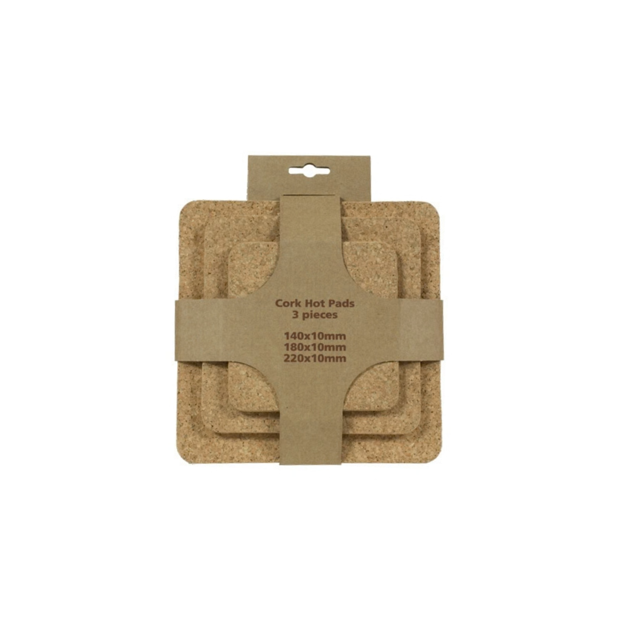 Cork Hot Pad Hanging Pack — Square Set of 3 - Portuguese cork product
