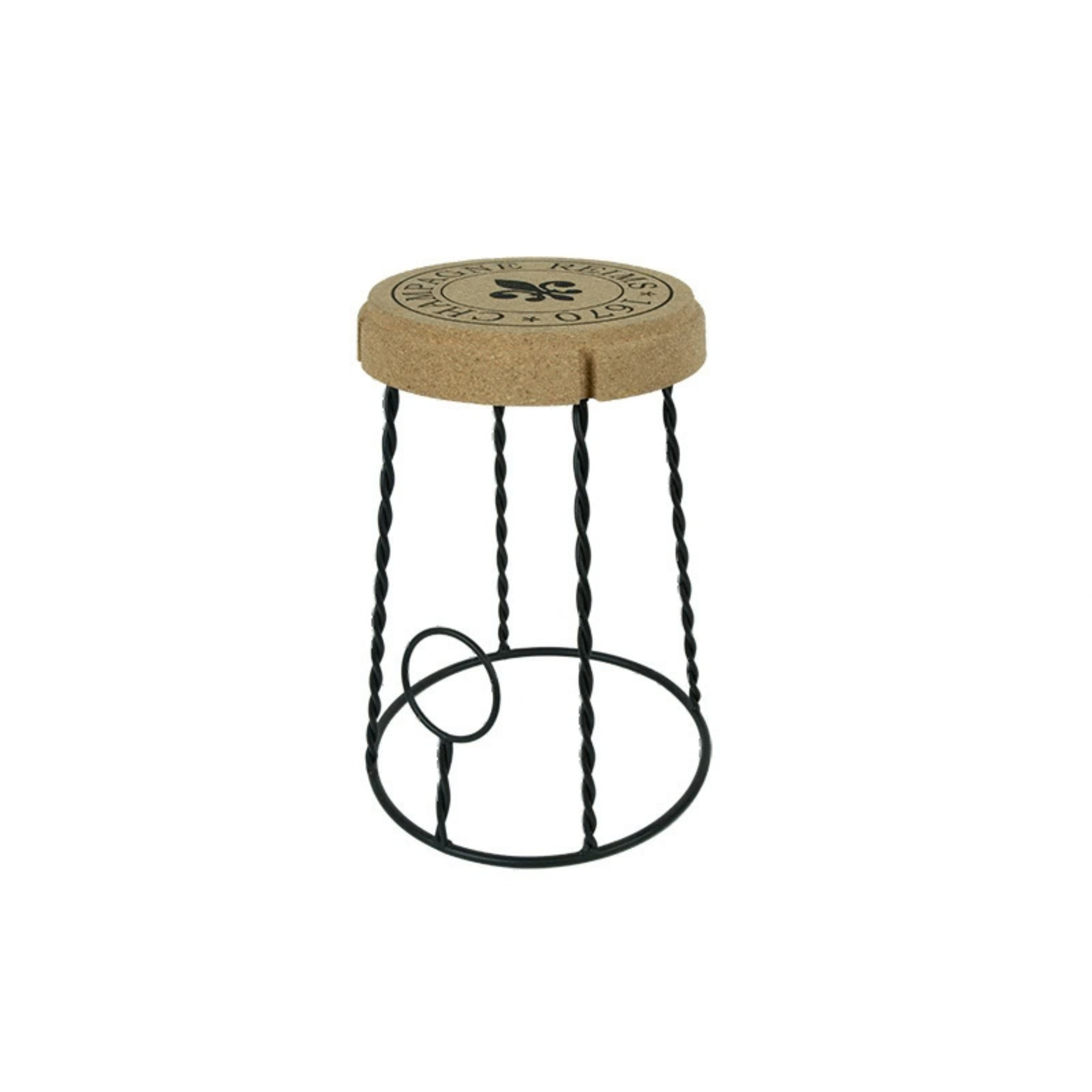 Cork Bar Stool with Metal Legs | Ø350mm x H450mm - Portuguese cork product