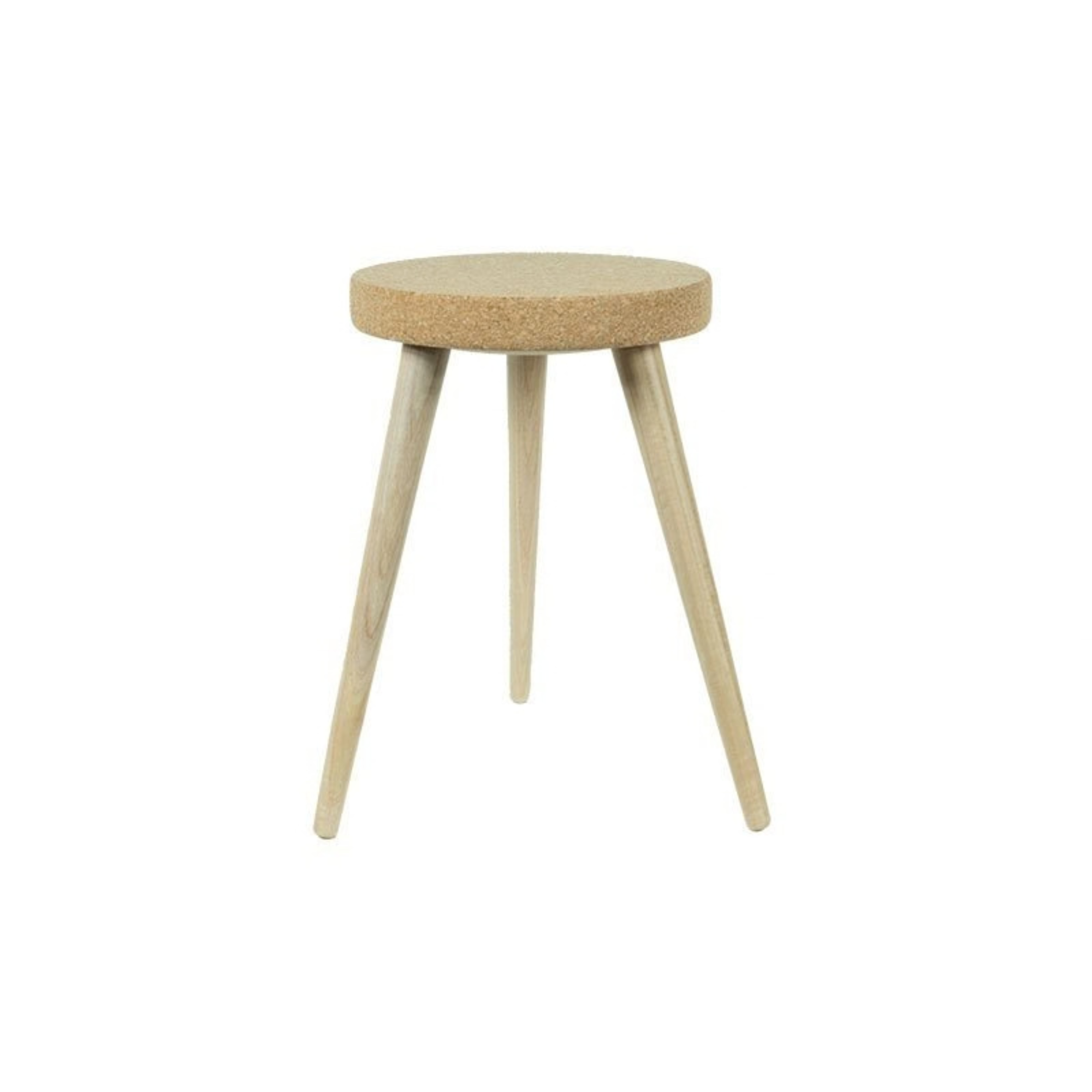 Cork Stool with Wooden Legs | Ø290mm x H430mm - Portuguese cork product