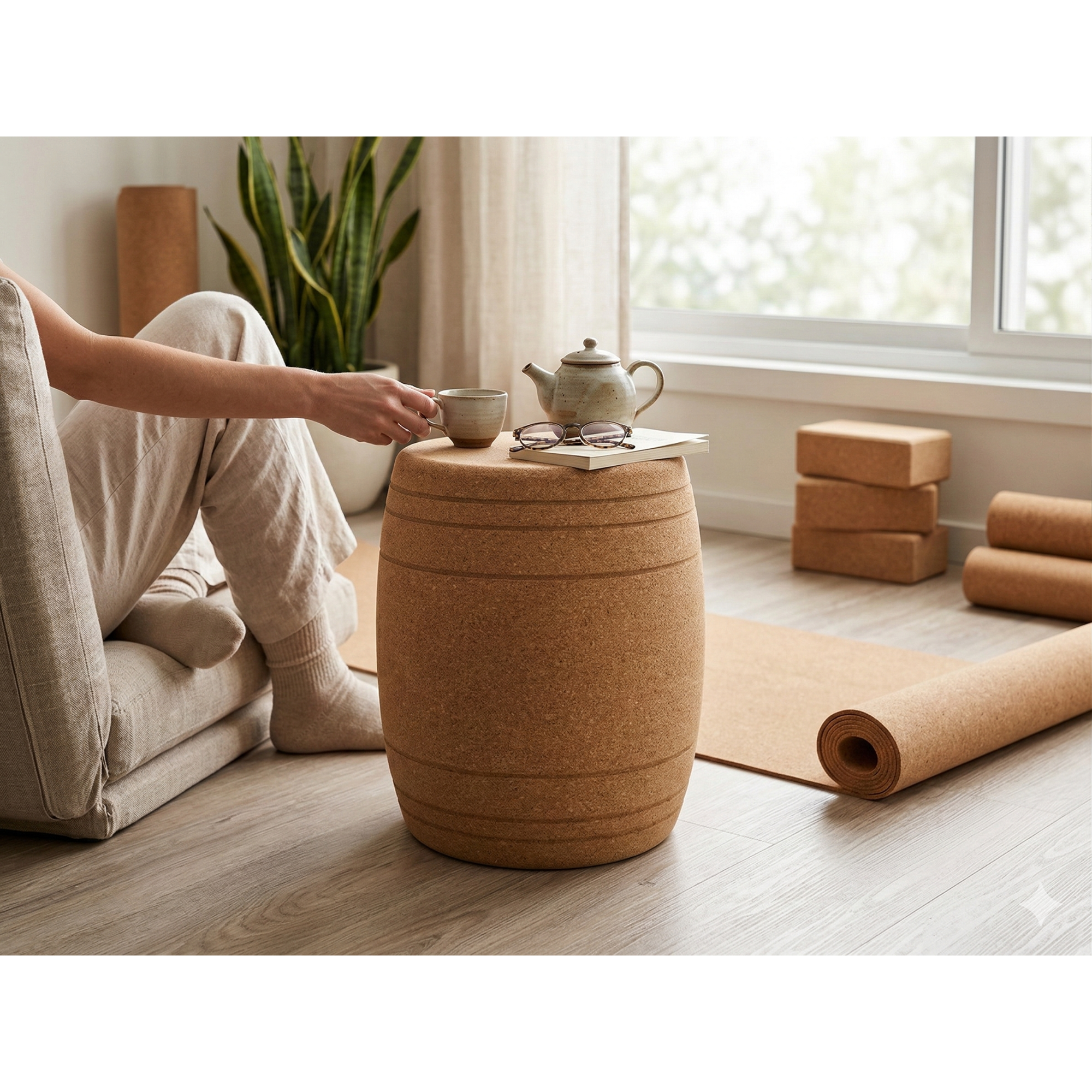 Cork Stool Barrel XL | Ø395mm x H450mm - Portuguese cork product