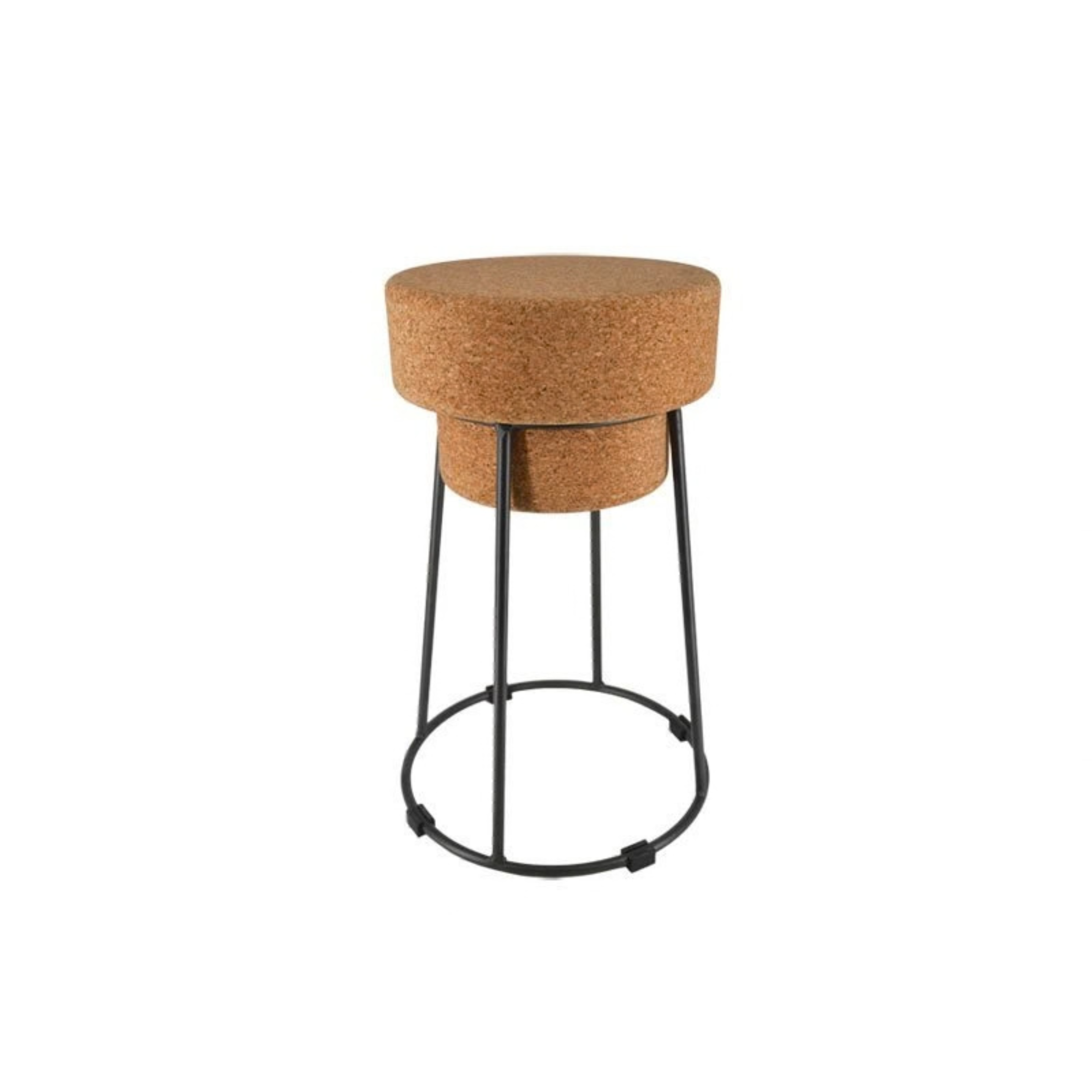 Cork Stool with Metal Cage Frame | Ø350mm x H540mm - Portuguese cork product