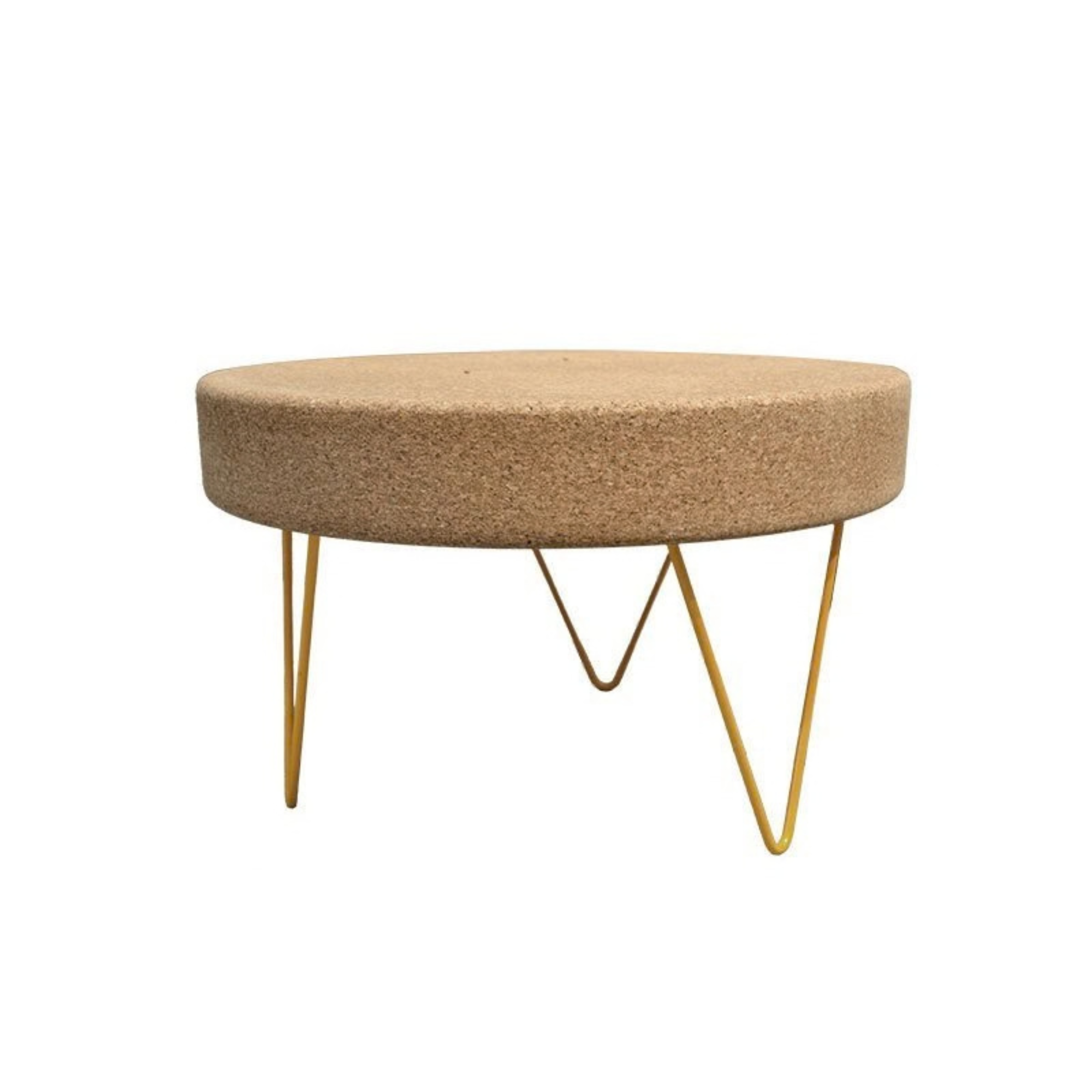 Cork Coffee Table with Metal Hairpin Legs | Ø650mm x H480mm - Portuguese cork product