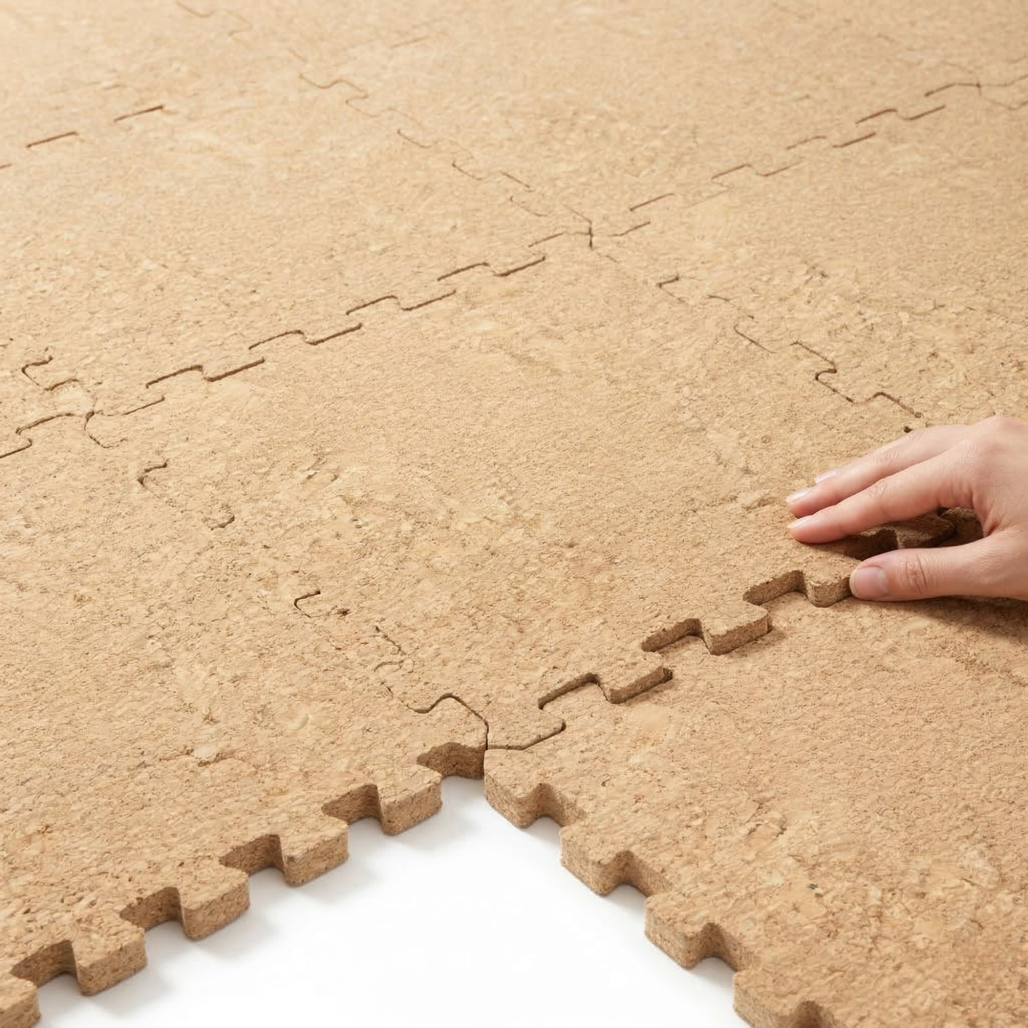 Waterproof Cork Puzzle Mats | Interlocking Floor Tiles - Pack 10 m² (112 Tiles) - Portuguese cork product