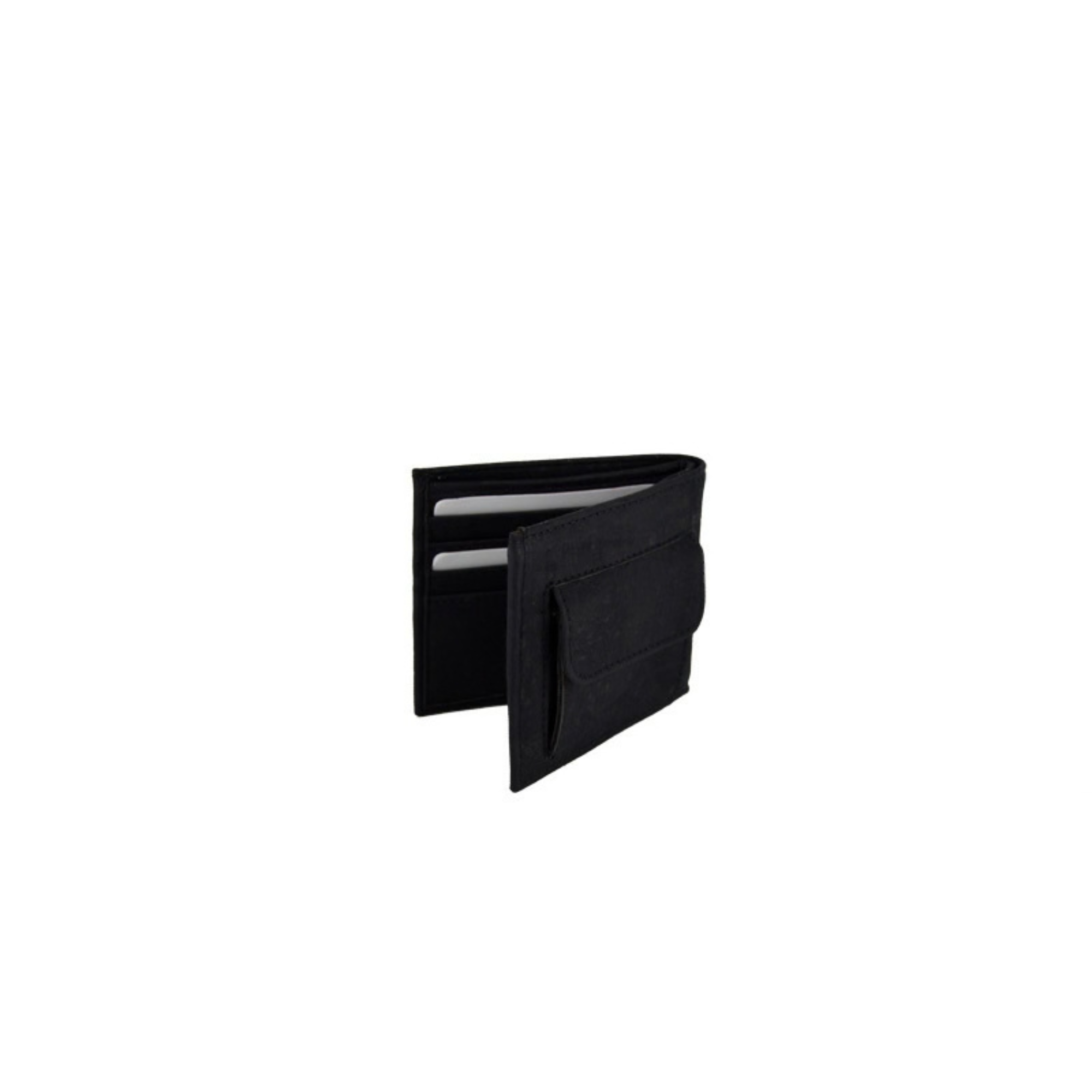 Cork Slim Wallet Black with Coin Pocket - Portuguese cork product