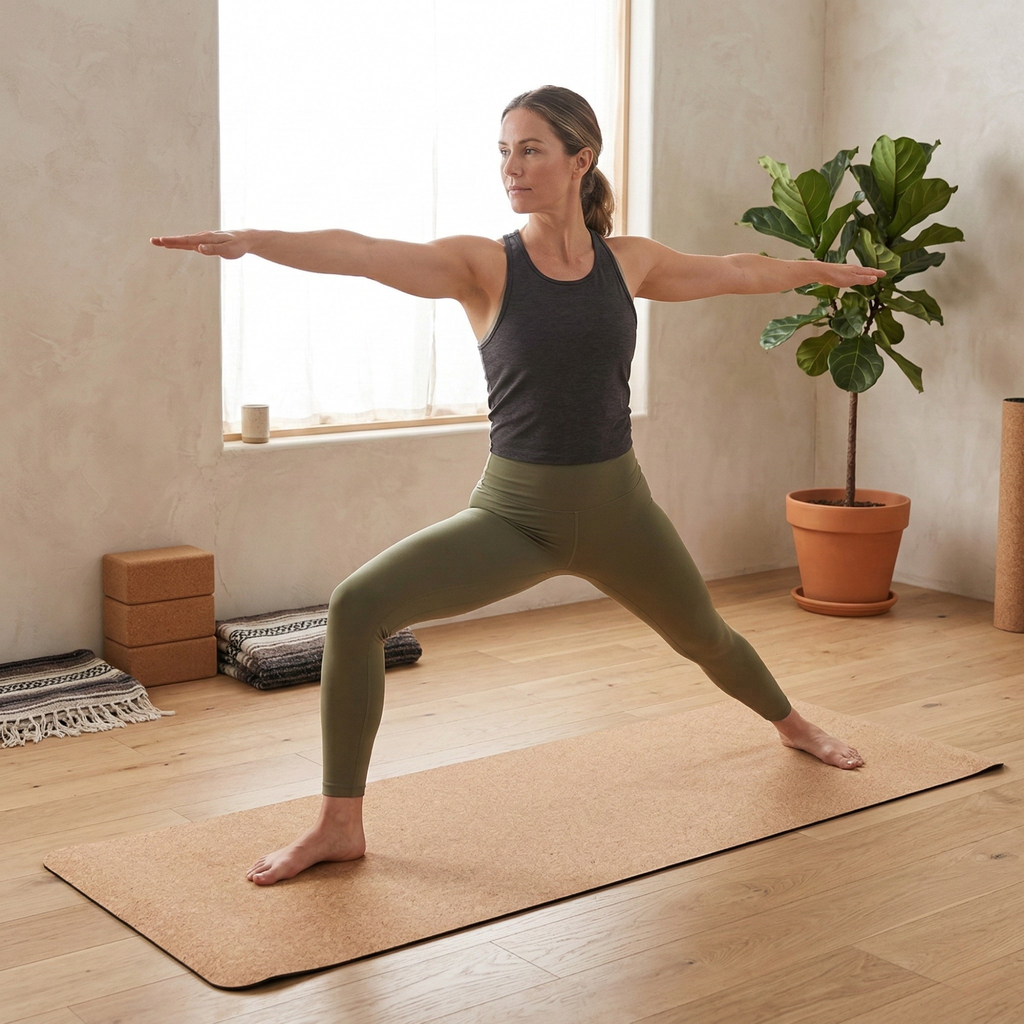 Cork Yoga Mat 4mm — Natural Cork & Natural Rubber | 1830x650mm - Portuguese cork product