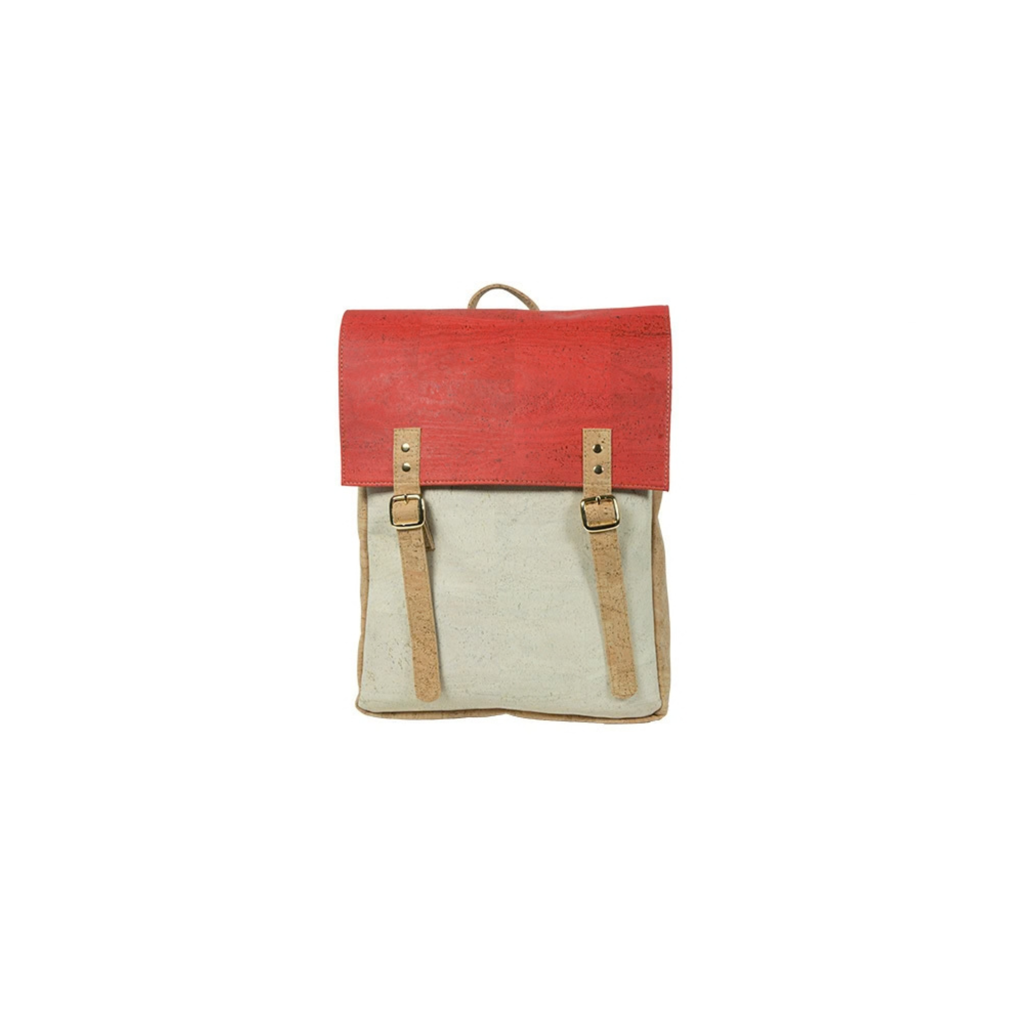 Cork Satchel Backpack Red & Natural