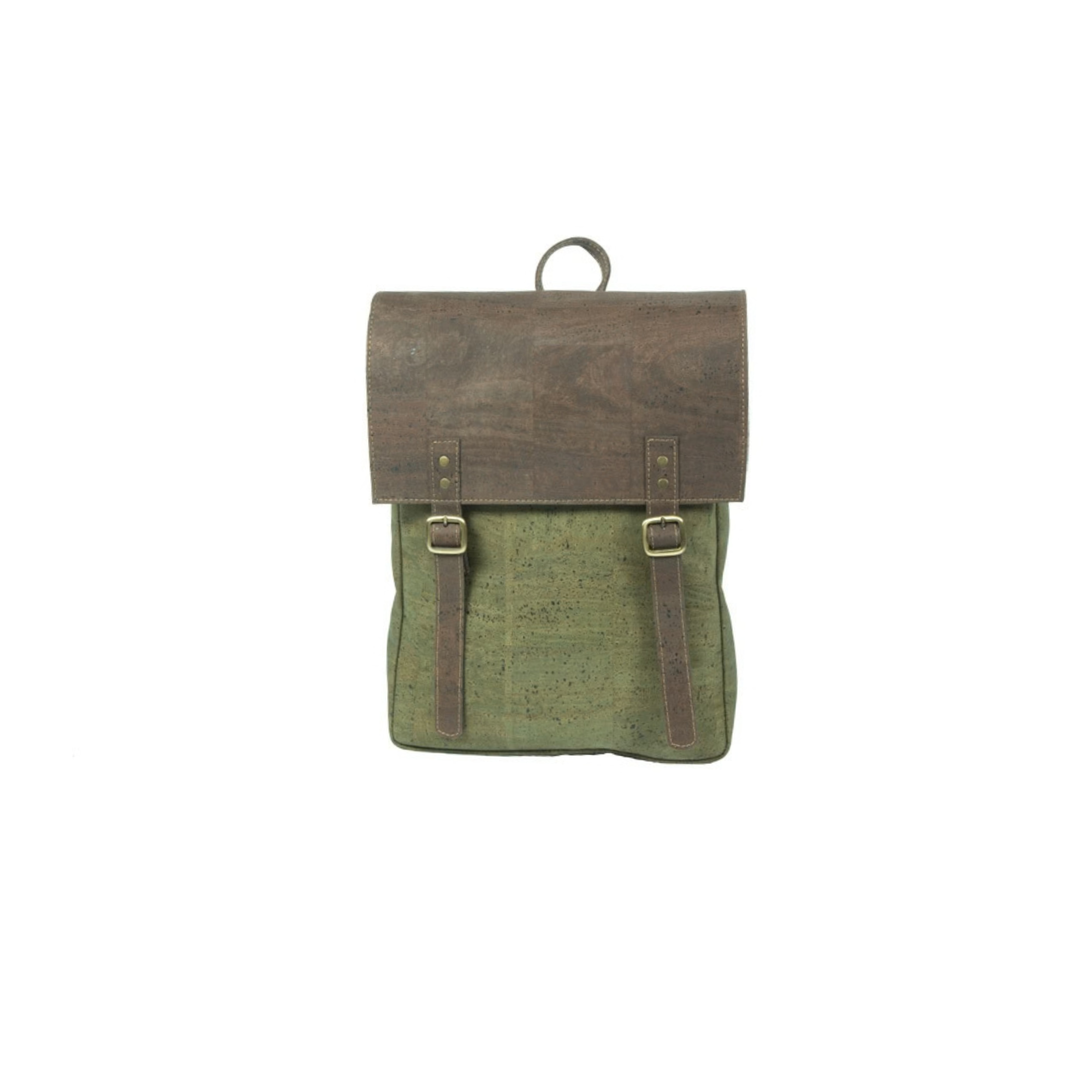 Cork Satchel Backpack Brown & Green - Portuguese cork product