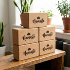 Custom laser engraved eco-friendly cork yoga block by CorkMart