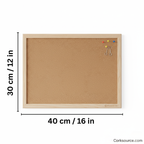 Natural cork memo board with wood frame by CorkMart