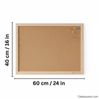 Natural cork memo board with wood frame by CorkMart