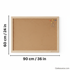 Natural cork memo board with wood frame by CorkMart