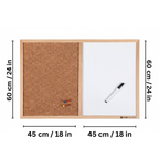 Natural cork memo board with wood frame by CorkMart