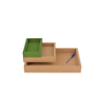 Cork Nesting Desk Tray Set C | 3 Pieces with Green Accent - Portuguese cork product