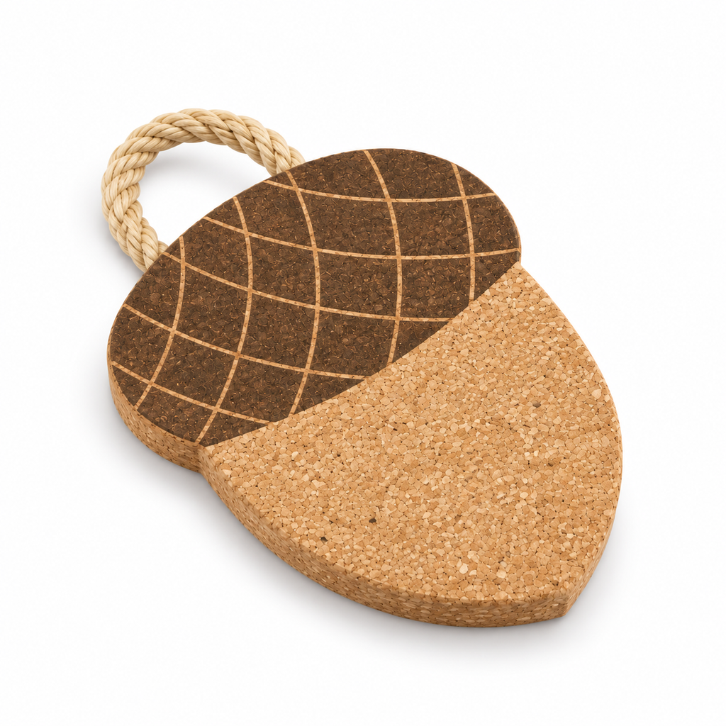 Acorn-Shaped Cork Trivet alternate studio angle