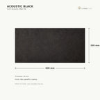 Acoustic Black cork acoustic wall tile dimensions, 600 × 300 × 10 mm; 300 × 300 mm format also available