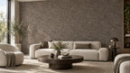 Acoustic Grey cork acoustic wall tile shown in a conceptual architectural interior visualization
