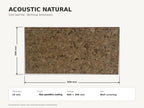 Technical dimensions for Acoustic Natural cork acoustic wall tile: 600 × 300 × 10 mm