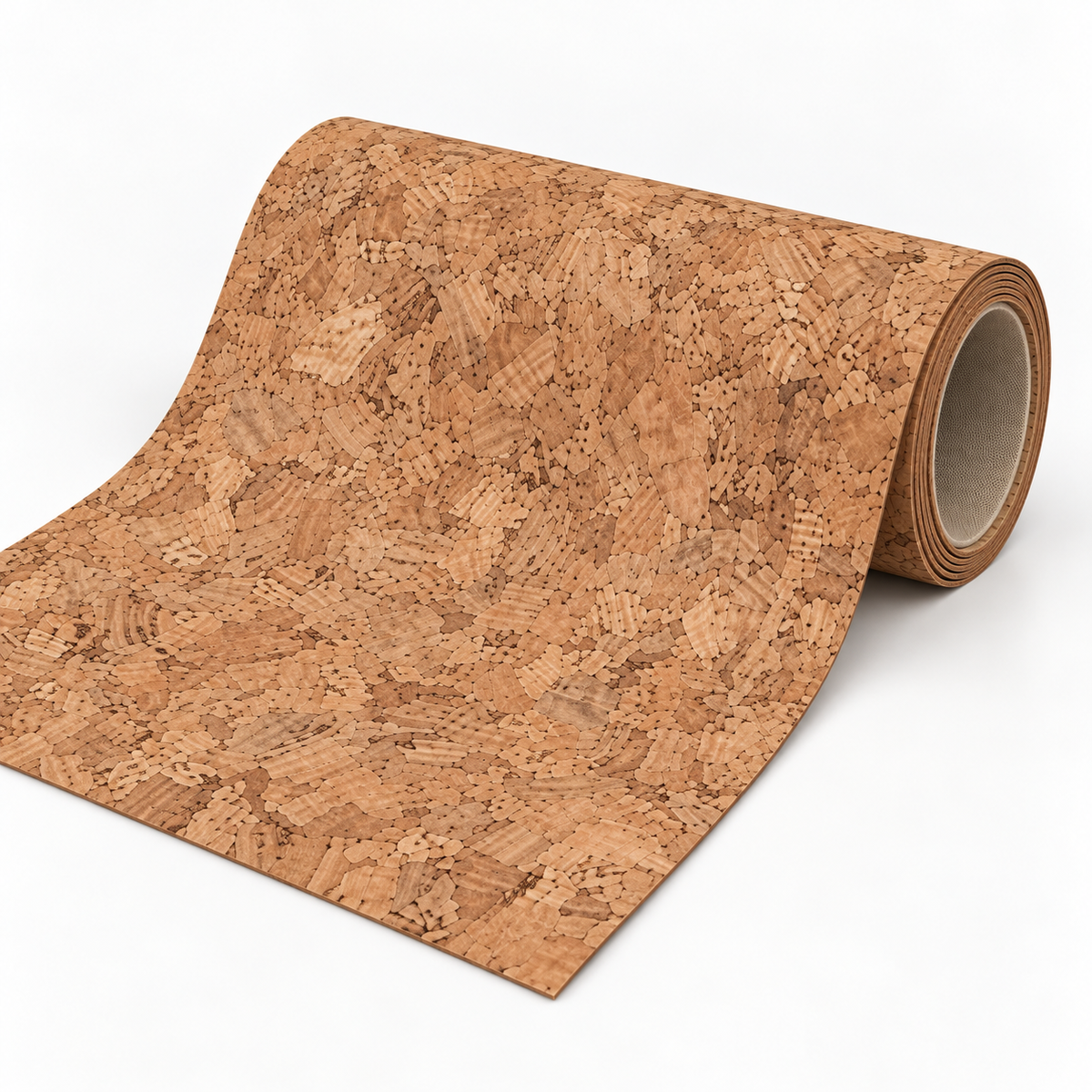Agglo Cork Textile Roll with synthetic backing, angled view