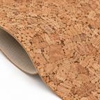 Agglo cork textile macro detail showing cork surface and synthetic backing