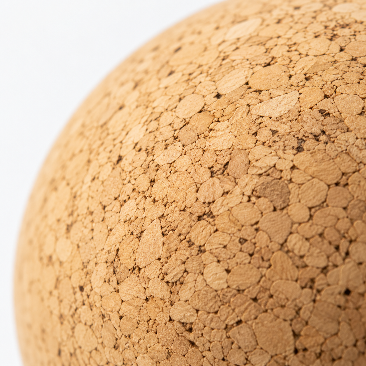 Agglomerated Cork Ball macro detail of compressed cork texture