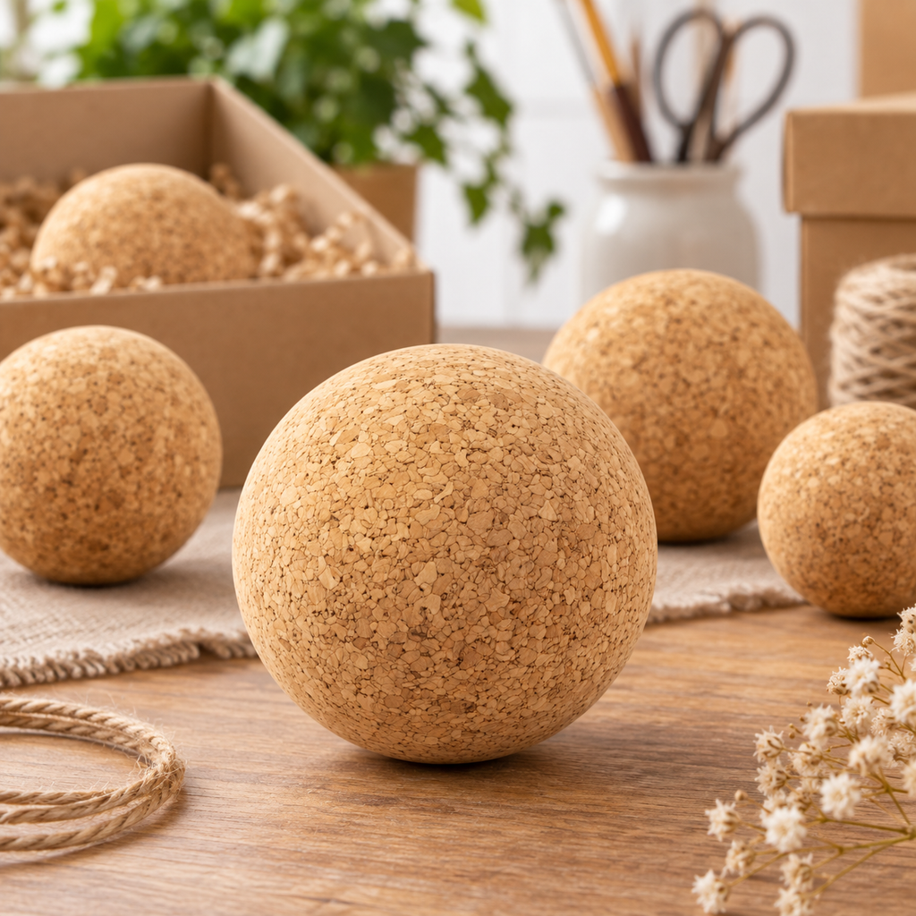 Agglomerated Cork Balls in a creative packaging and handmade-project setting