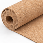 Agglomerated Cork Roll, macro cork texture and rolled layer detail
