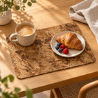 Angola cork placemat in a warm breakfast table setting