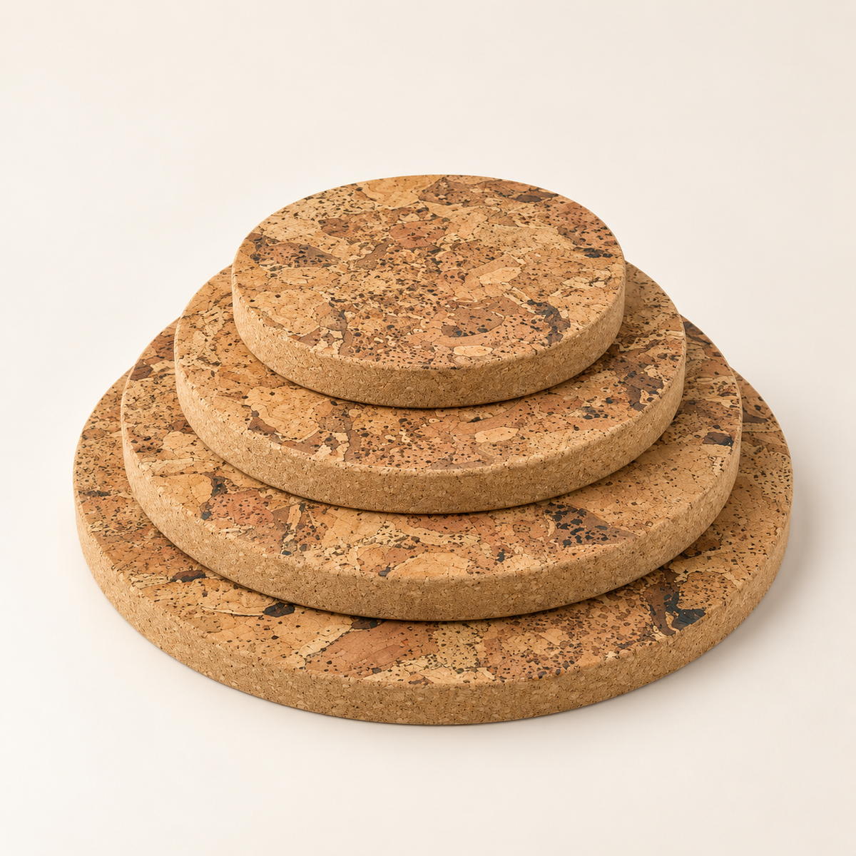Angola Round Cork Trivet 20 mm in four sizes - Ø150, Ø200, Ø250 and Ø300 mm